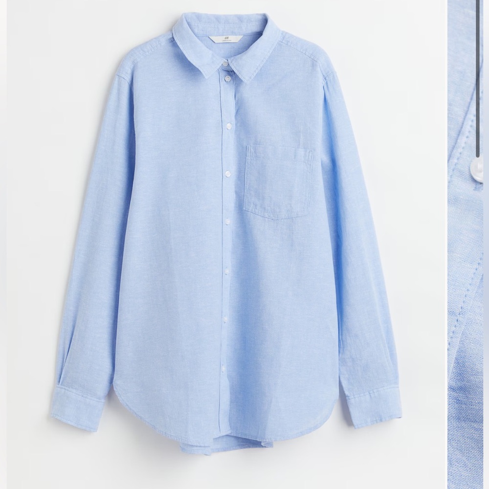 Linen Blend Button Down